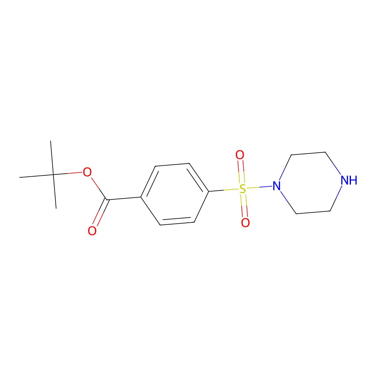 Tert-butyl 4-(piperazine-1-sulfonyl)benzoate molecular structure, CAS 2639459-05-3