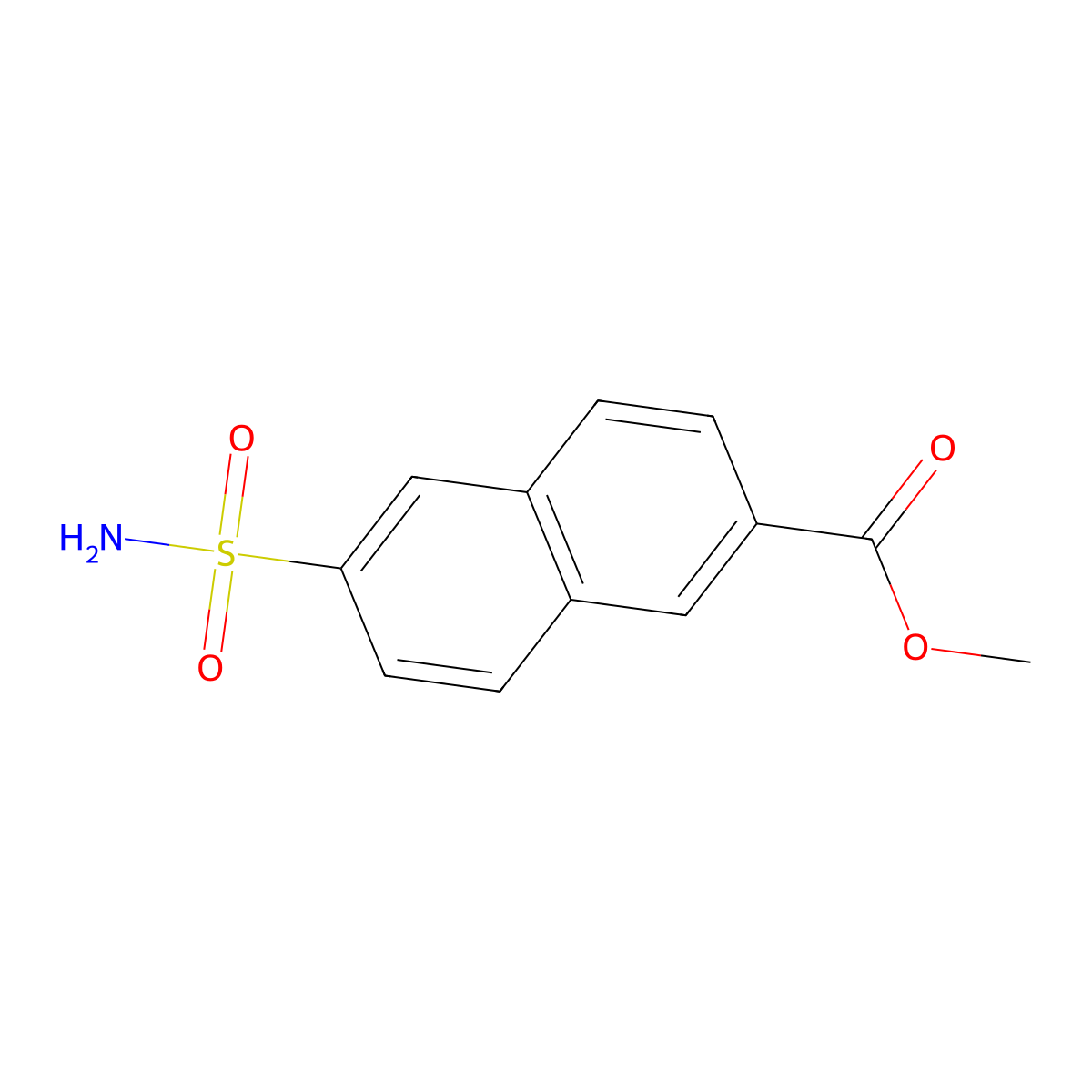 Methyl 6-sulfamoylnaphthalene-2-carboxylate molecular structure, CAS 2639459-11-1