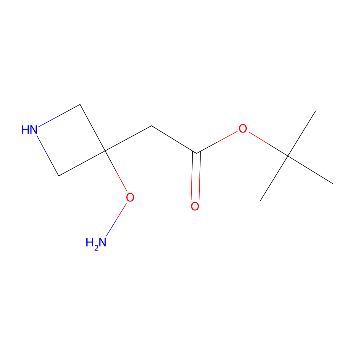 Tert-butyl 2-[3-(aminooxy)azetidin-3-yl]acetate molecular structure, CAS 2639459-29-1