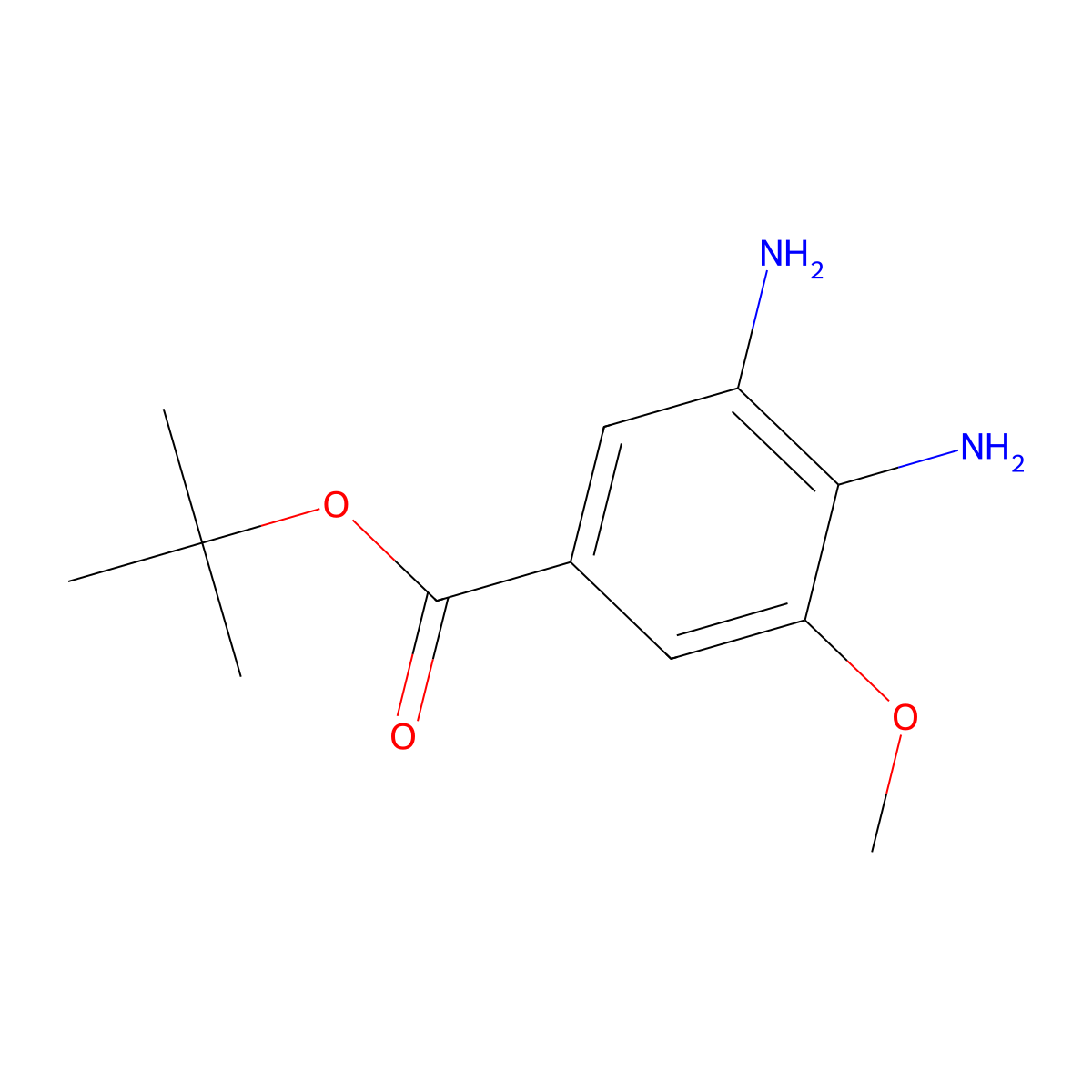 Tert-butyl 3,4-diamino-5-methoxybenzoate molecular structure, CAS 2639459-35-9
