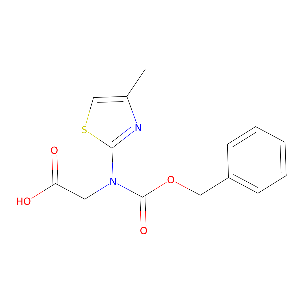 2-{[(Benzyloxy)carbonyl](4-methyl-1,3-thiazol-2-yl)amino}acetic acid molecular structure, CAS 2639459-36-0