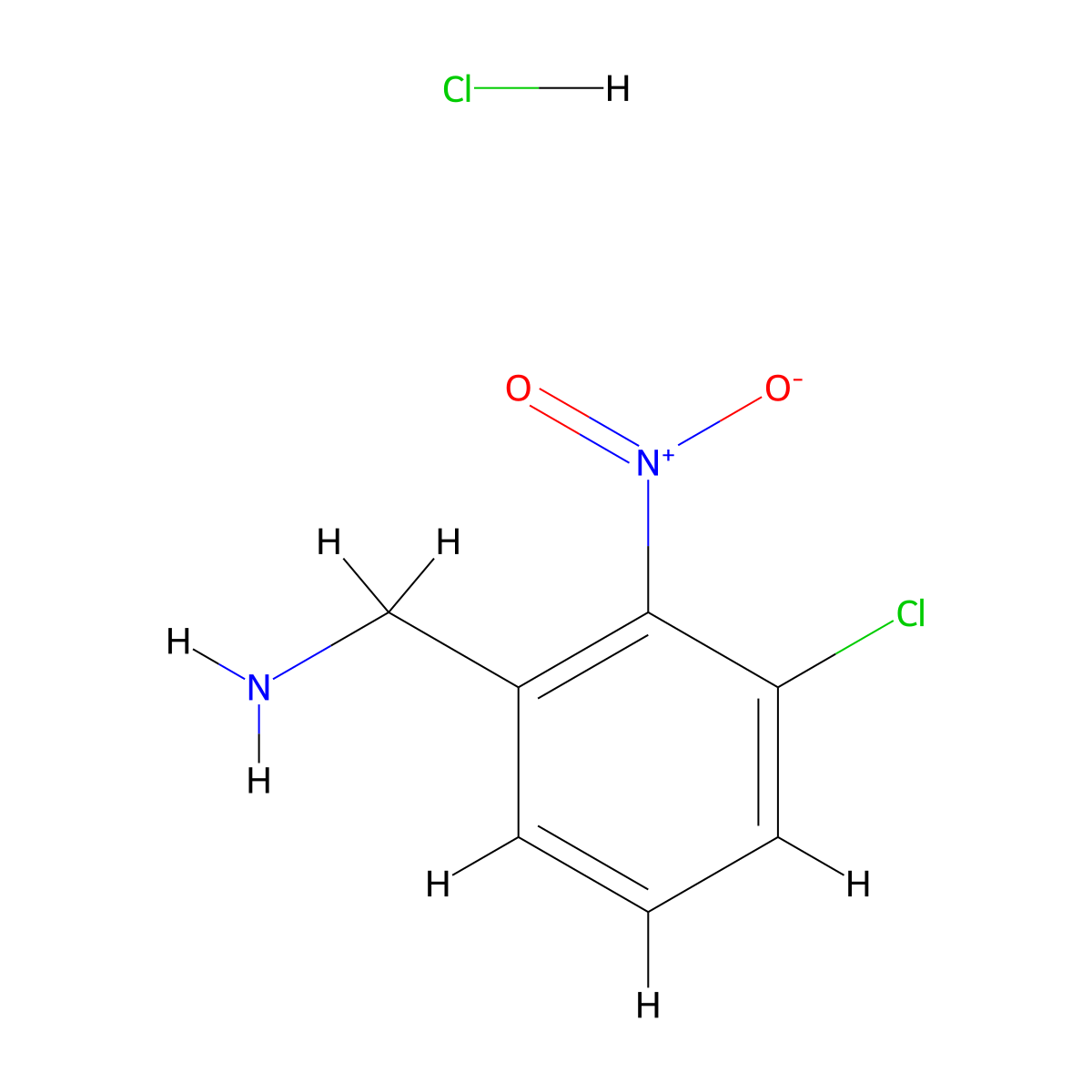 1-(3-Chloro-2-nitrophenyl)methanamine hydrochloride molecular structure, CAS 2639459-70-2