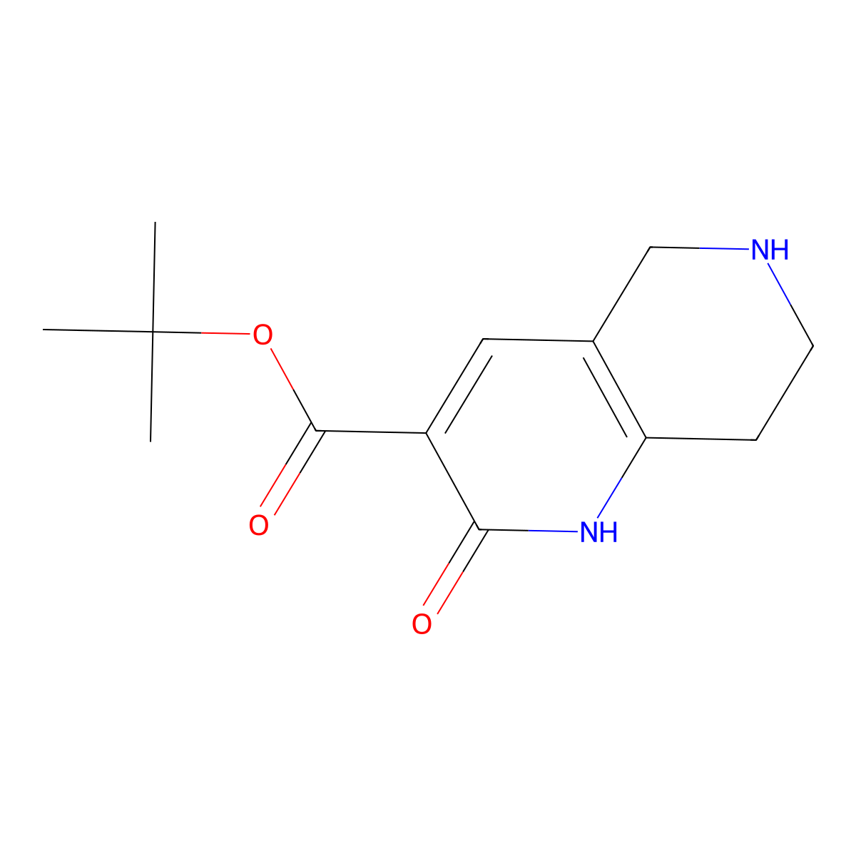 Tert-butyl 2-oxo-1,2,5,6,7,8-hexahydro-1,6-naphthyridine-3-carboxylate molecular structure, CAS 2639459-75-7