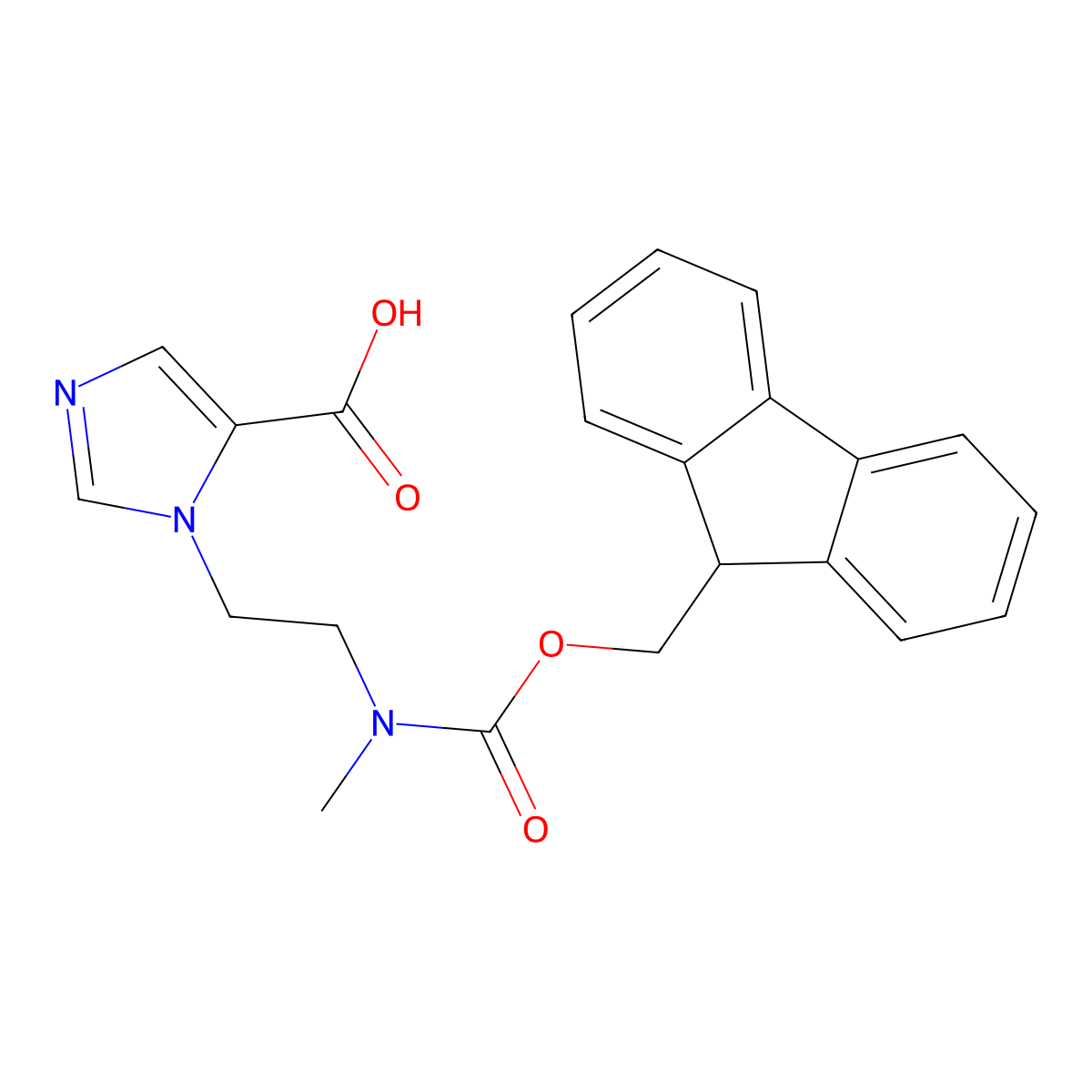 1-[2-({[(9H-fluoren-9-yl)methoxy]carbonyl}(methyl)amino)ethyl]-1H-imidazole-5-carboxylic acid molecular structure, CAS 2639459-86-0