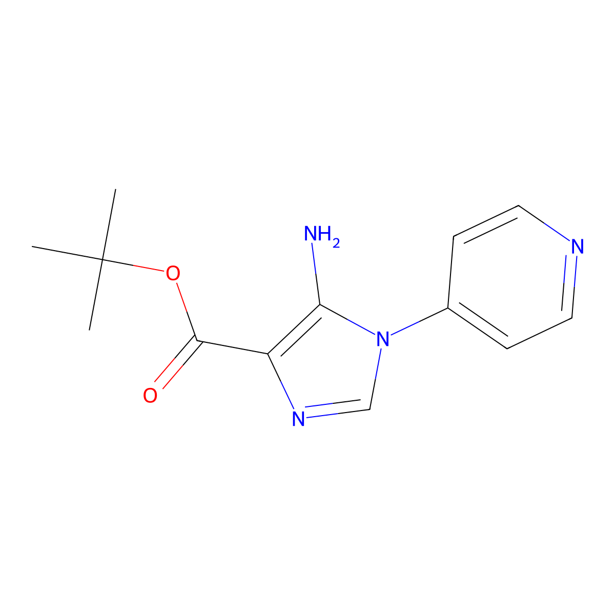tert-butyl 5-amino-1-(pyridin-4-yl)-1H-imidazole-4-carboxylate molecular structure, CAS 2639459-97-3