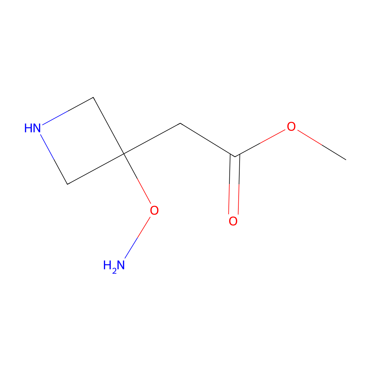 Methyl 2-[3-(aminooxy)azetidin-3-yl]acetate molecular structure, CAS 2639460-07-2