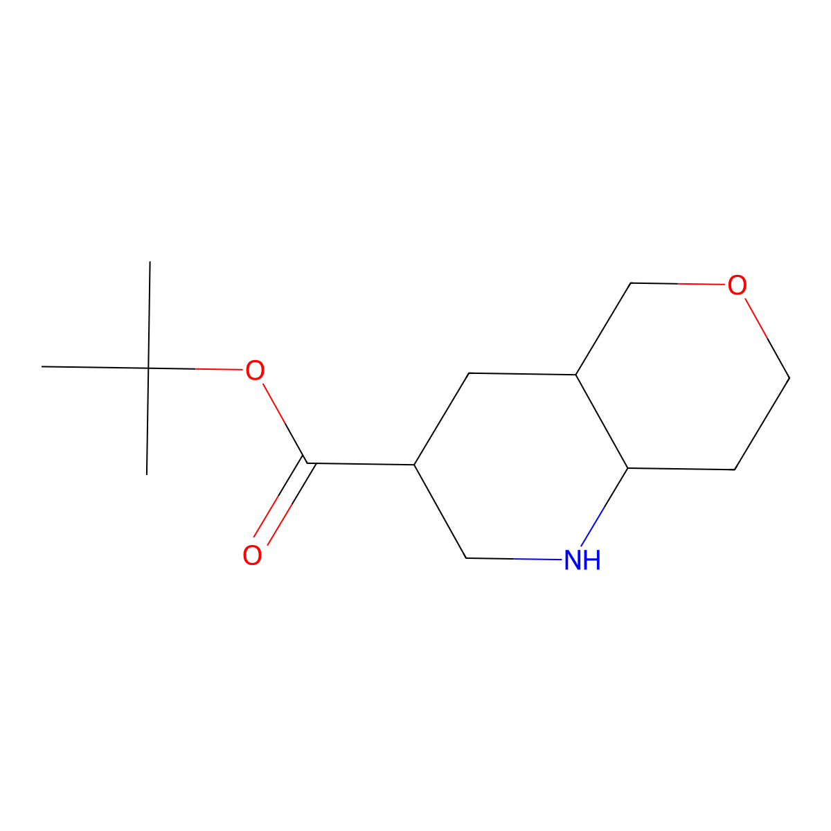 tert-butyl octahydro-1H-pyrano[4,3-b]pyridine-3-carboxylate molecular structure, CAS 2639460-27-6