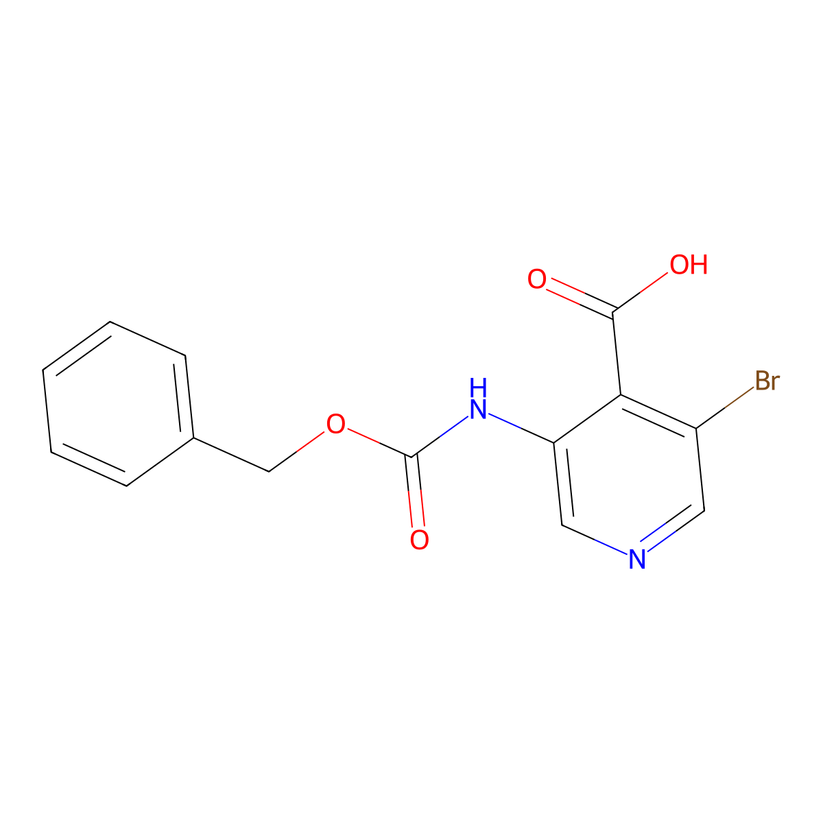 3-{[(Benzyloxy)carbonyl]amino}-5-bromopyridine-4-carboxylic acid molecular structure, CAS 2639460-30-1