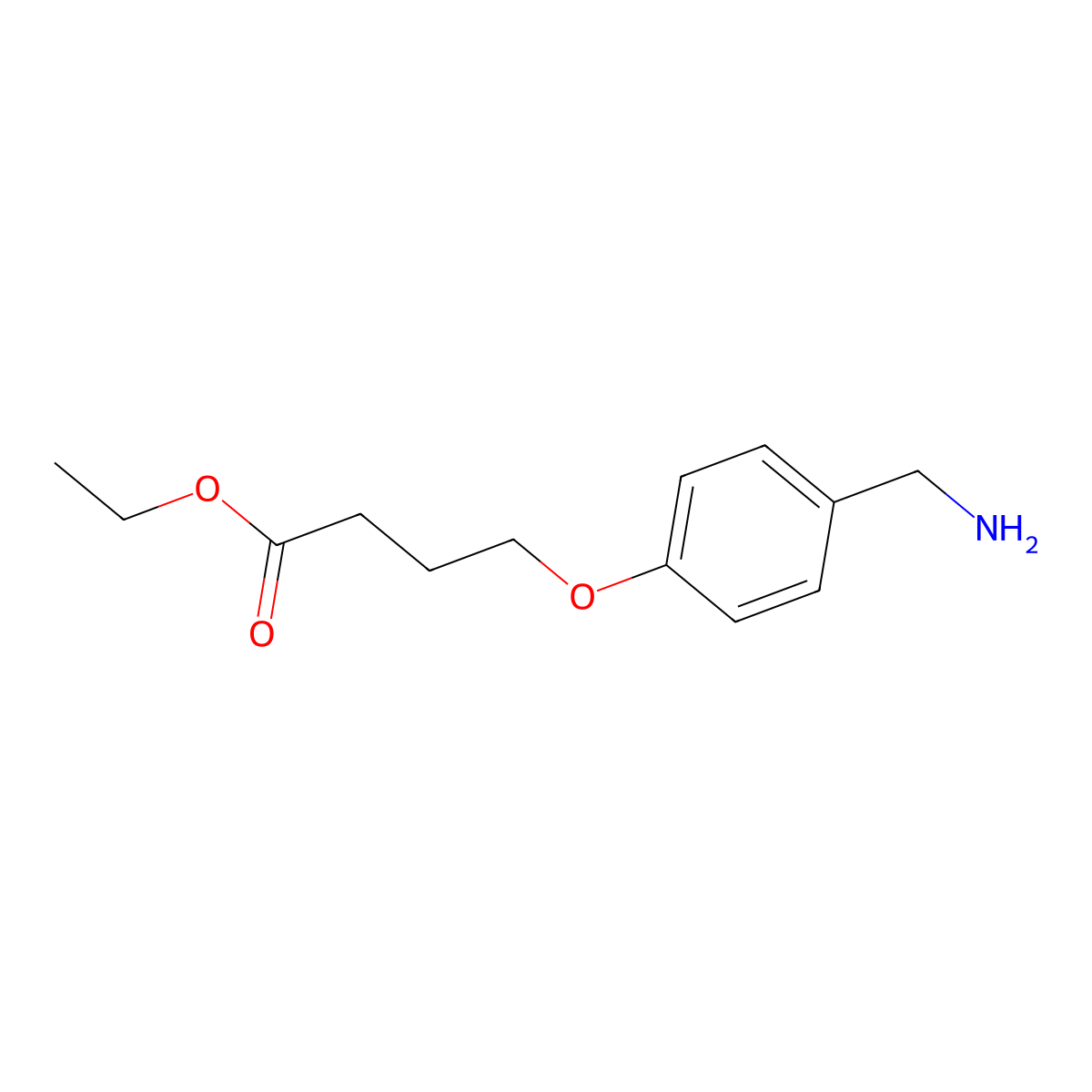 Ethyl 4-[4-(aminomethyl)phenoxy]butanoate molecular structure, CAS 2639460-46-9
