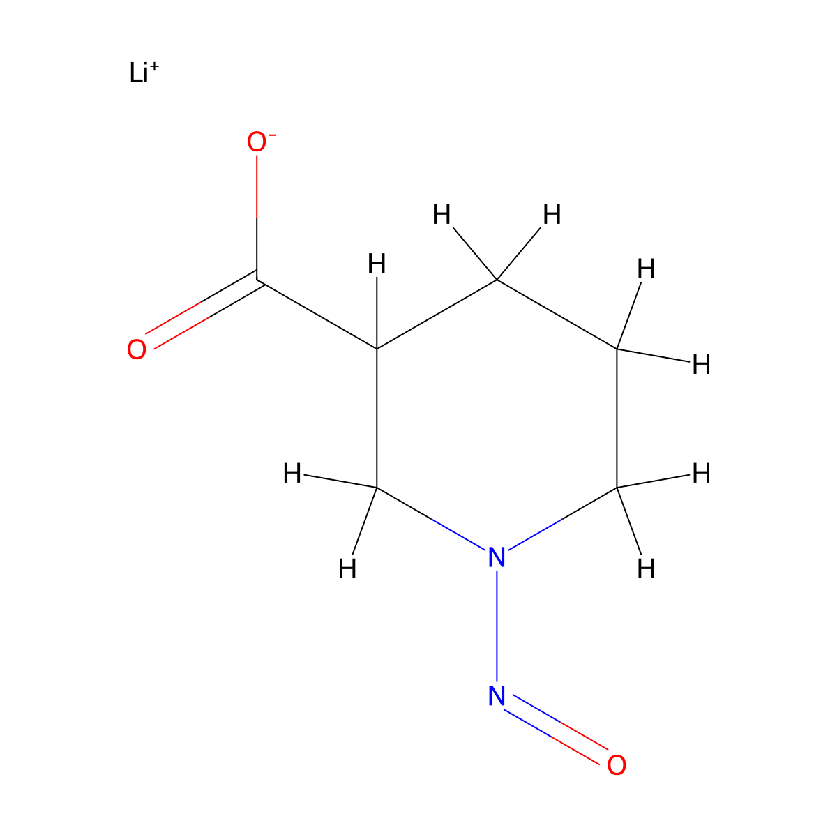 Lithium(1+) 1-nitrosopiperidine-3-carboxylate molecular structure, CAS 2639460-50-5