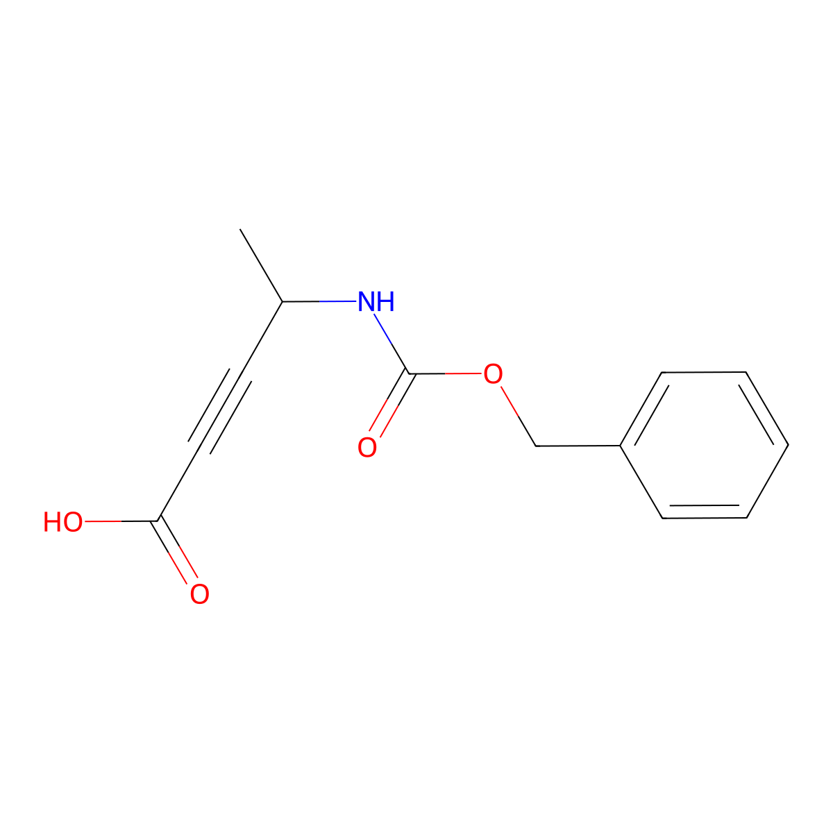 4-{[(Benzyloxy)carbonyl]amino}pent-2-ynoic acid molecular structure, CAS 2639460-59-4