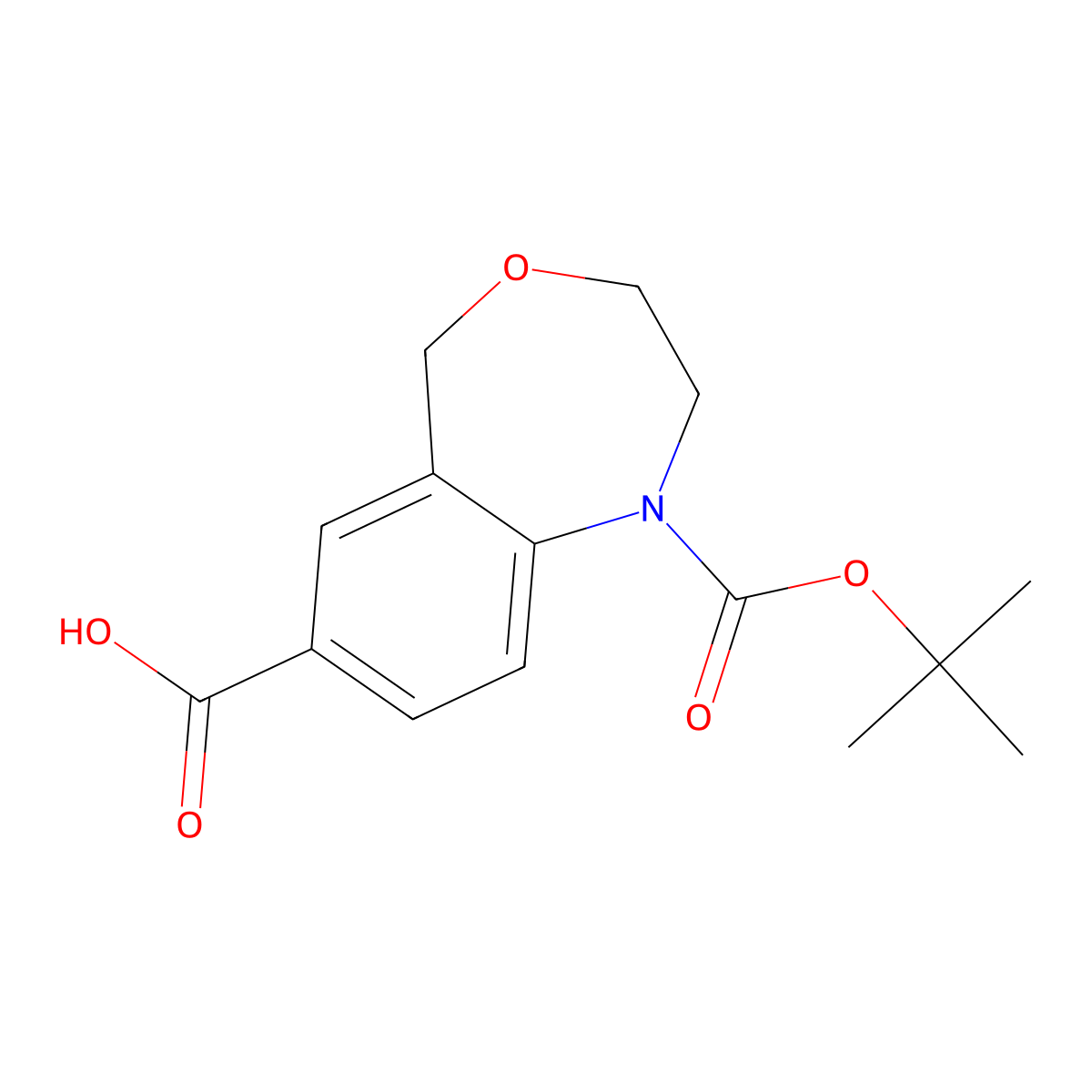 1-[(Tert-butoxy)carbonyl]-1,2,3,5-tetrahydro-4,1-benzoxazepine-7-carboxylic acid molecular structure, CAS 2639460-61-8