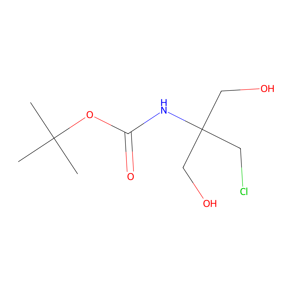 tert-butyl N-[2-(chloromethyl)-1,3-dihydroxypropan-2-yl]carbamate molecular structure, CAS 2639460-62-9