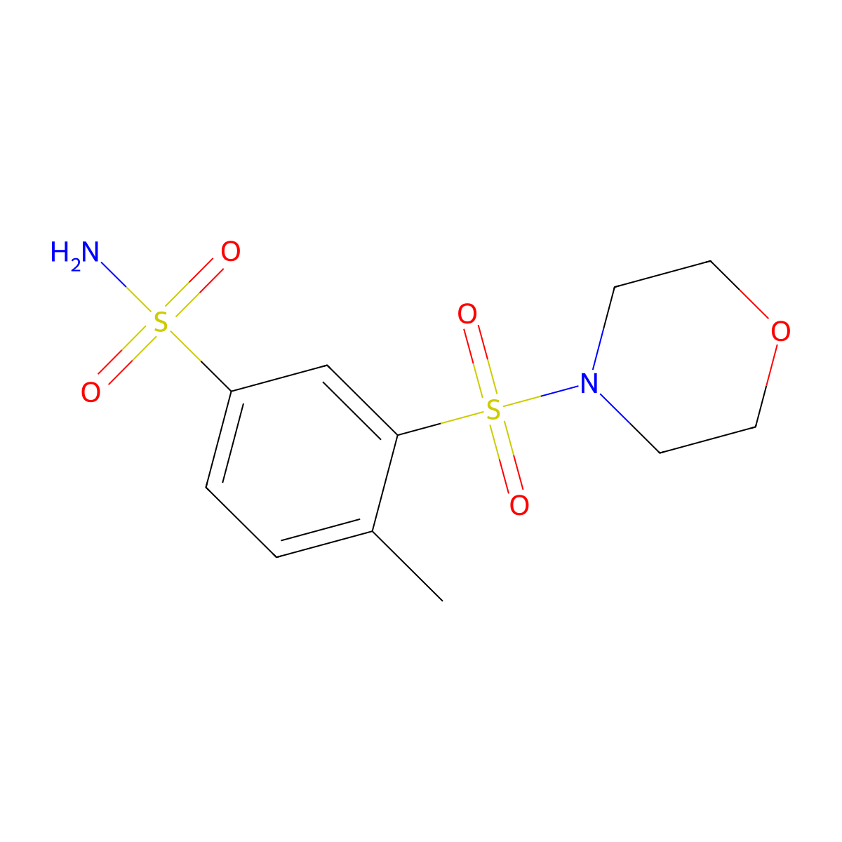 4-Methyl-3-(morpholine-4-sulfonyl)benzene-1-sulfonamide molecular structure, CAS 2639460-67-4