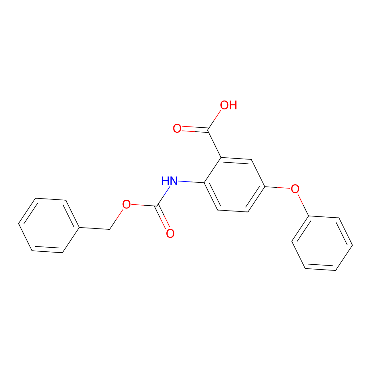 2-{[(Benzyloxy)carbonyl]amino}-5-phenoxybenzoic acid molecular structure, CAS 2639460-76-5