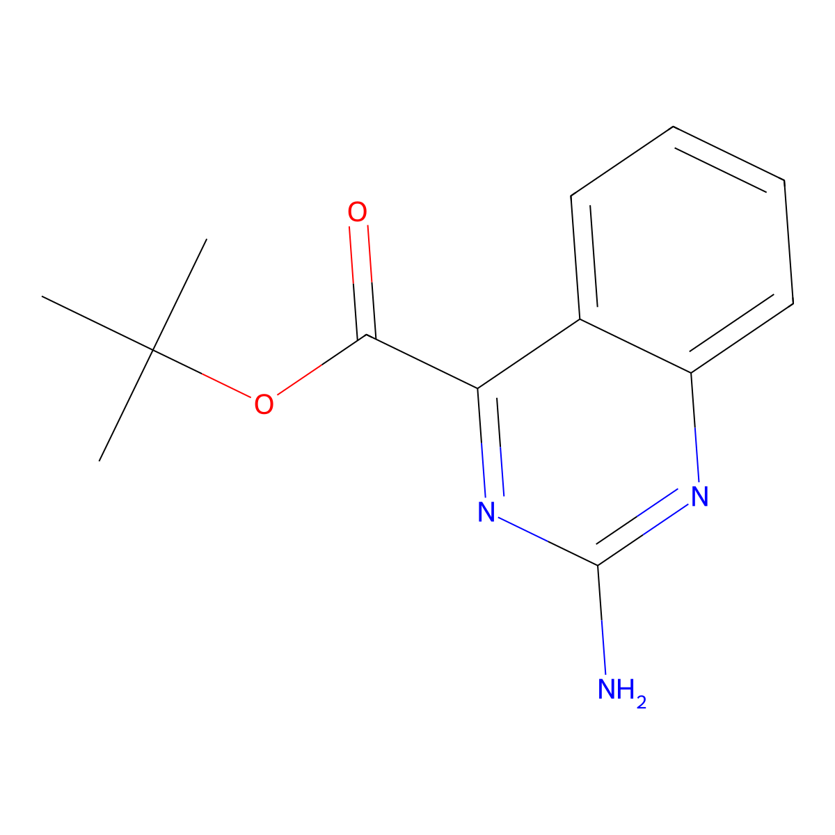 Tert-butyl 2-aminoquinazoline-4-carboxylate molecular structure, CAS 2639460-79-8