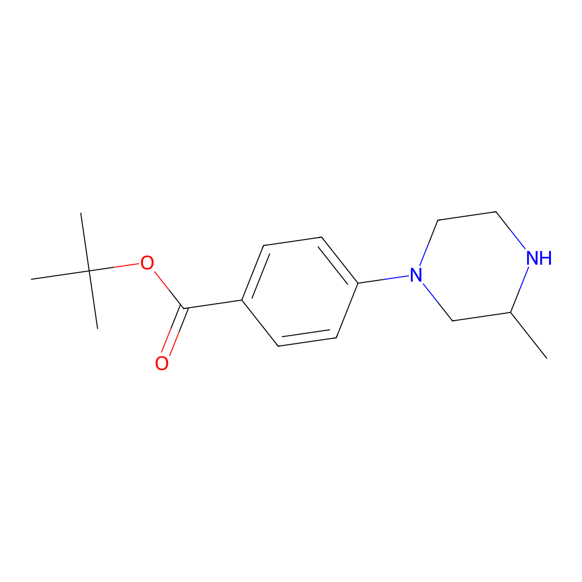 Tert-butyl 4-(3-methylpiperazin-1-yl)benzoate molecular structure, CAS 2639460-86-7