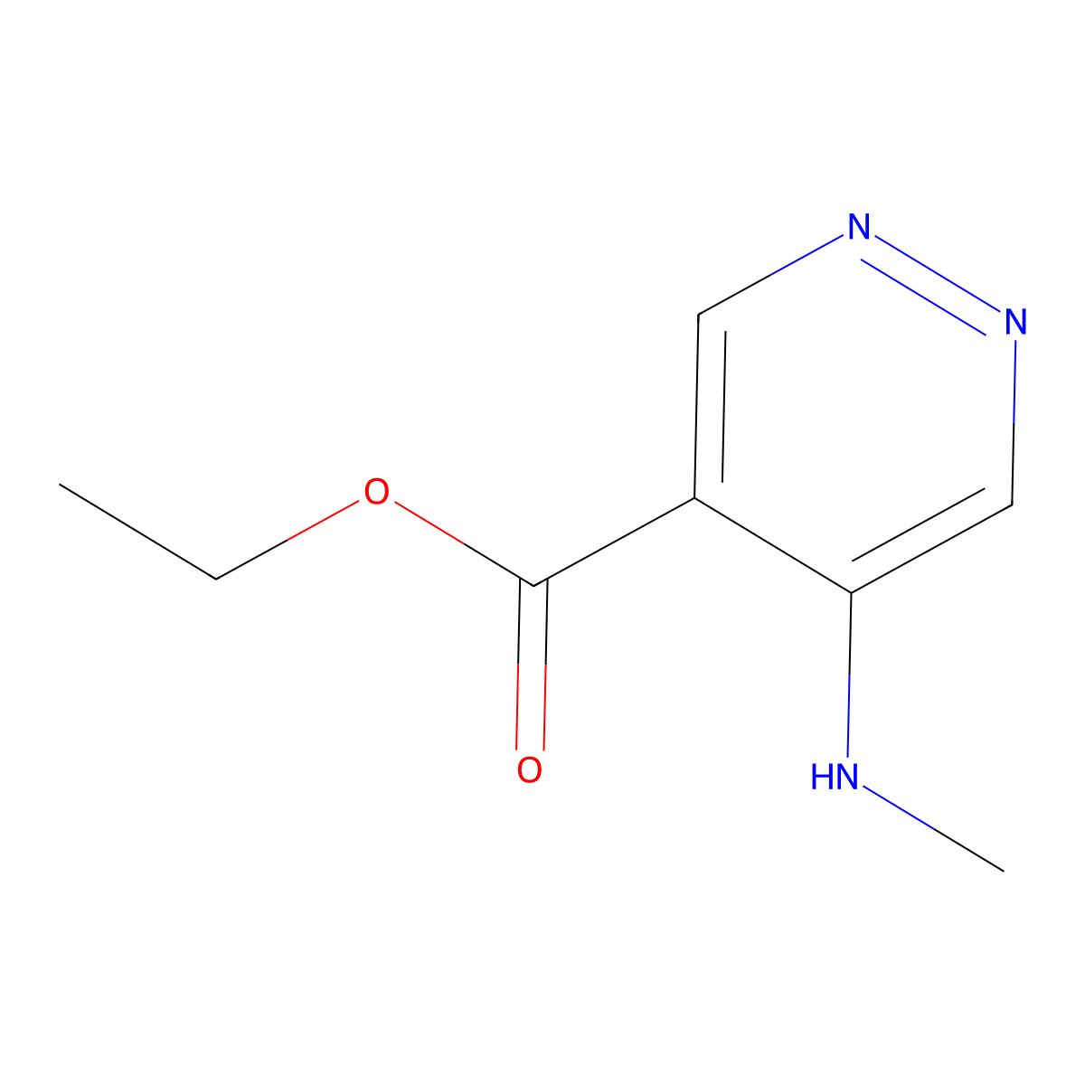 Ethyl 5-(methylamino)pyridazine-4-carboxylate molecular structure, CAS 2639460-94-7