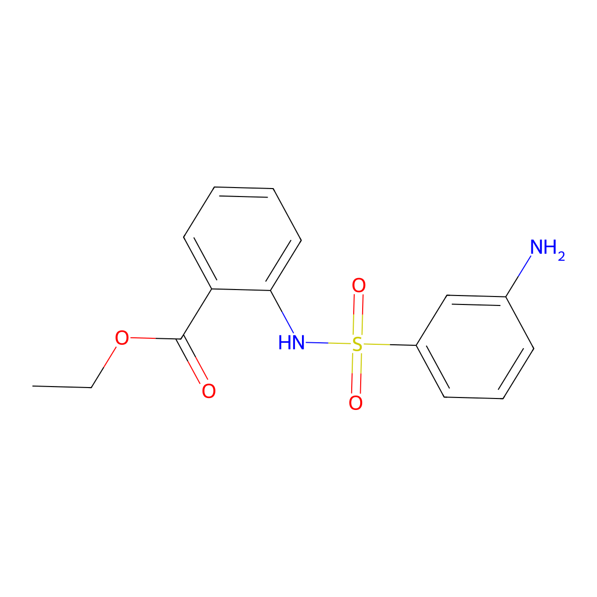 Ethyl 2-(3-aminobenzenesulfonamido)benzoate molecular structure, CAS 2639460-96-9