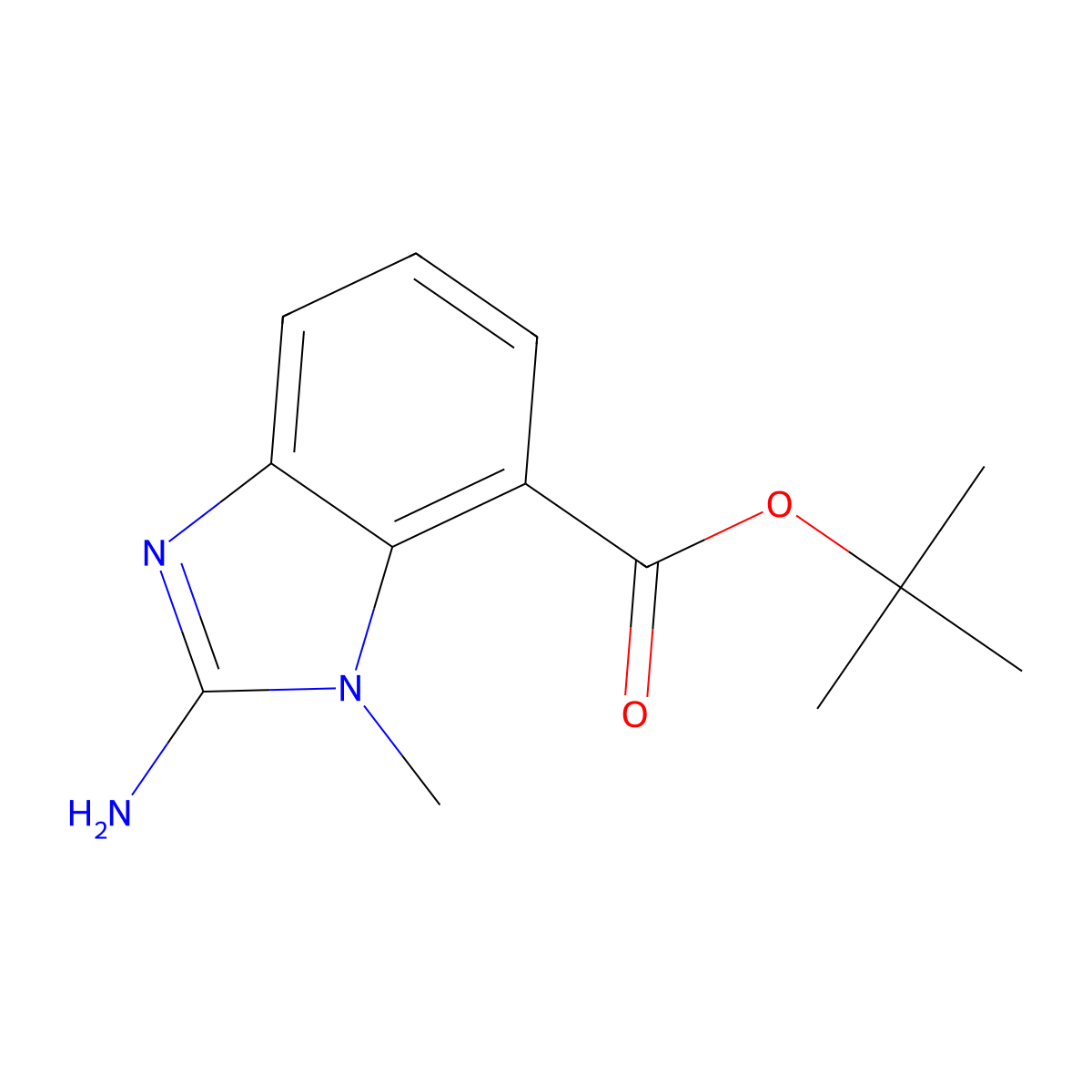 tert-butyl 2-amino-1-methyl-1H-1,3-benzodiazole-7-carboxylate molecular structure, CAS 2639460-99-2