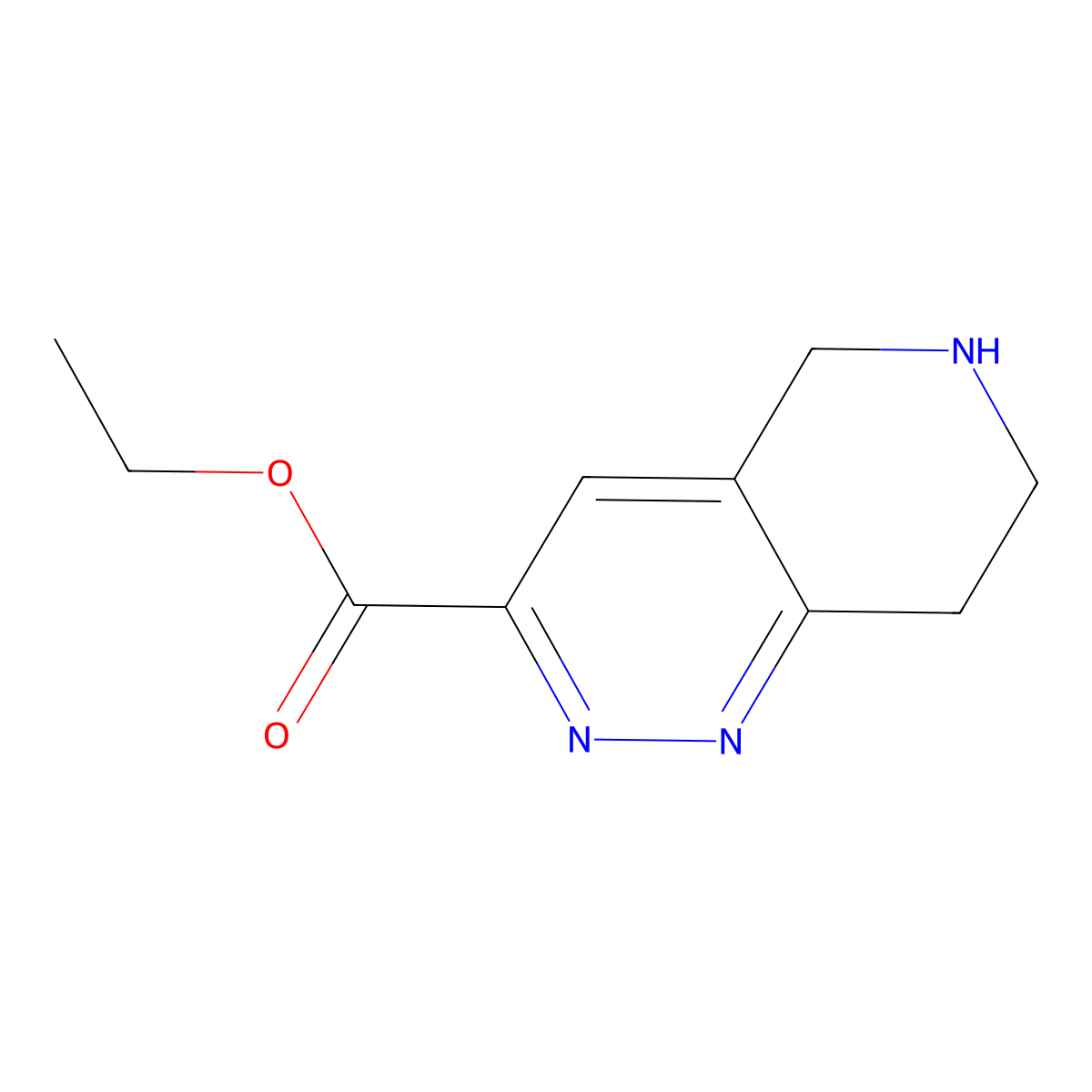 ethyl 5H,6H,7H,8H-pyrido[4,3-c]pyridazine-3-carboxylate molecular structure, CAS 2639461-02-0