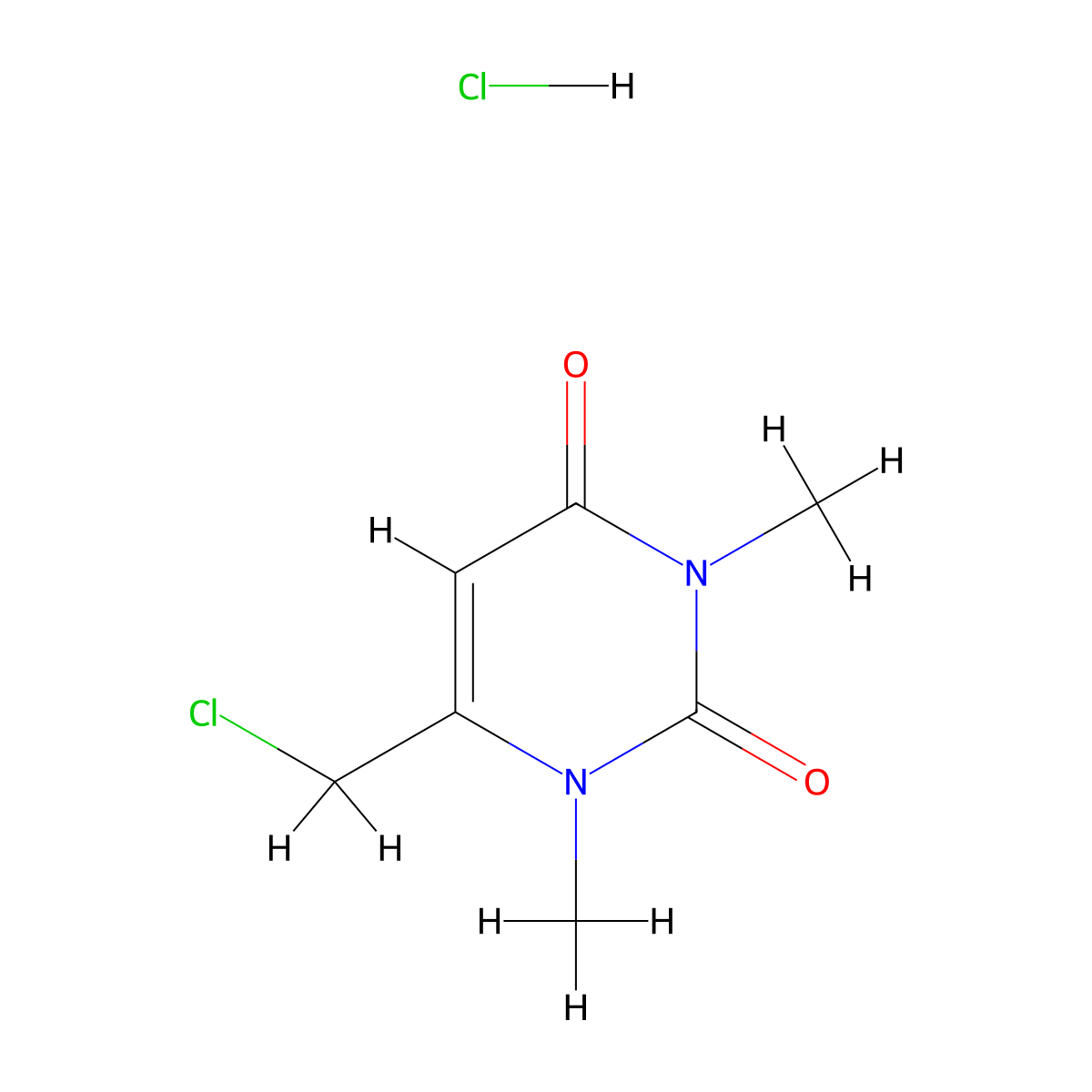 6-(Chloromethyl)-1,3-dimethyl-1,2,3,4-tetrahydropyrimidine-2,4-dione hydrochloride molecular structure, CAS 2639461-16-6