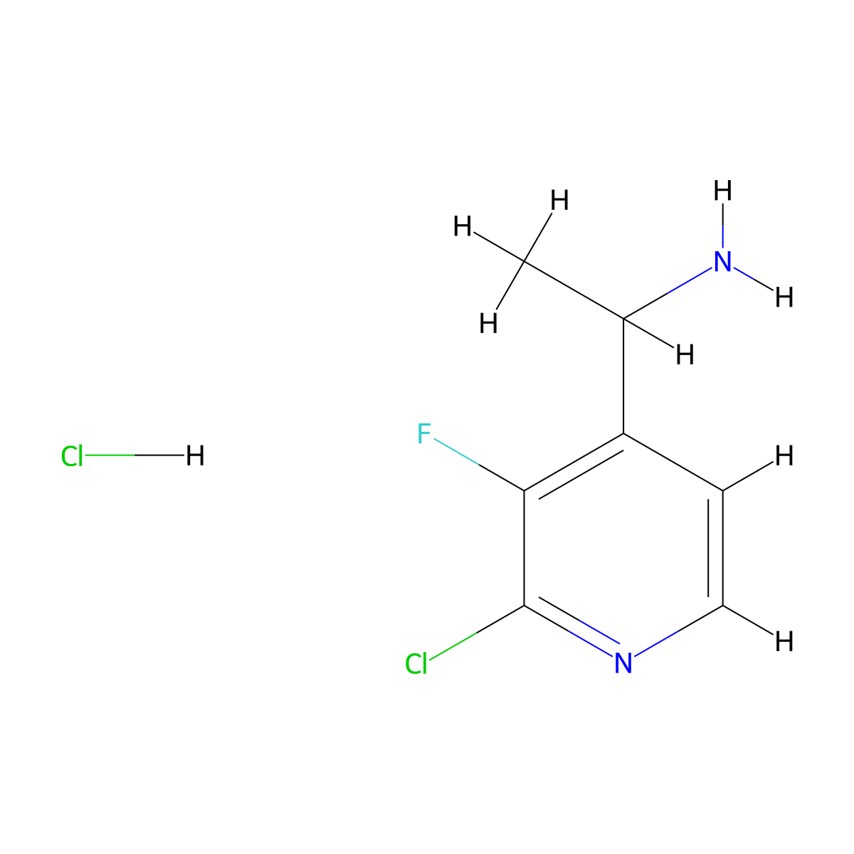 1-(2-Chloro-3-fluoropyridin-4-yl)ethan-1-amine hydrochloride molecular structure, CAS 2639461-58-6