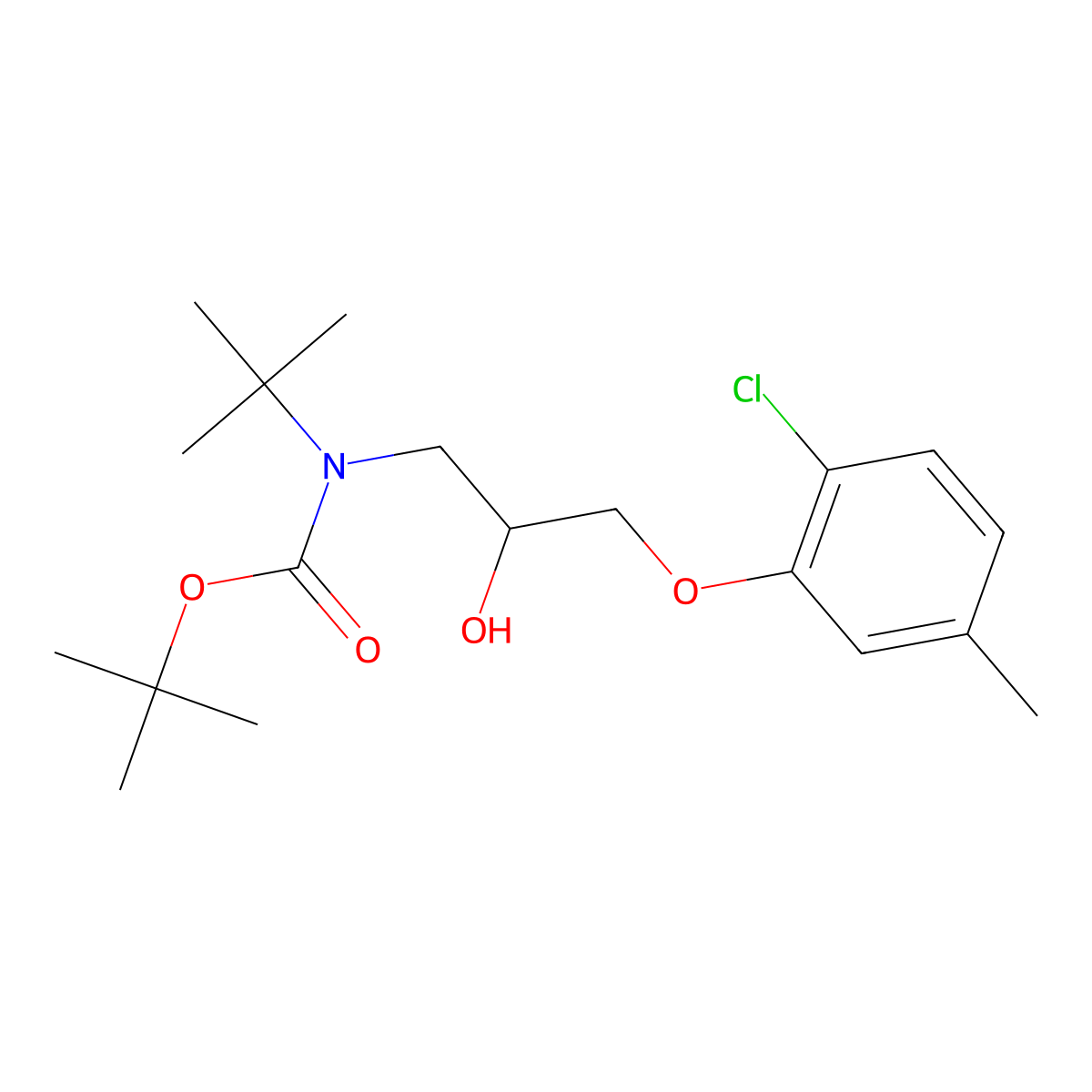 tert-butyl N-tert-butyl-N-[3-(2-chloro-5-methylphenoxy)-2-hydroxypropyl]carbamate molecular structure, CAS 2639461-59-7
