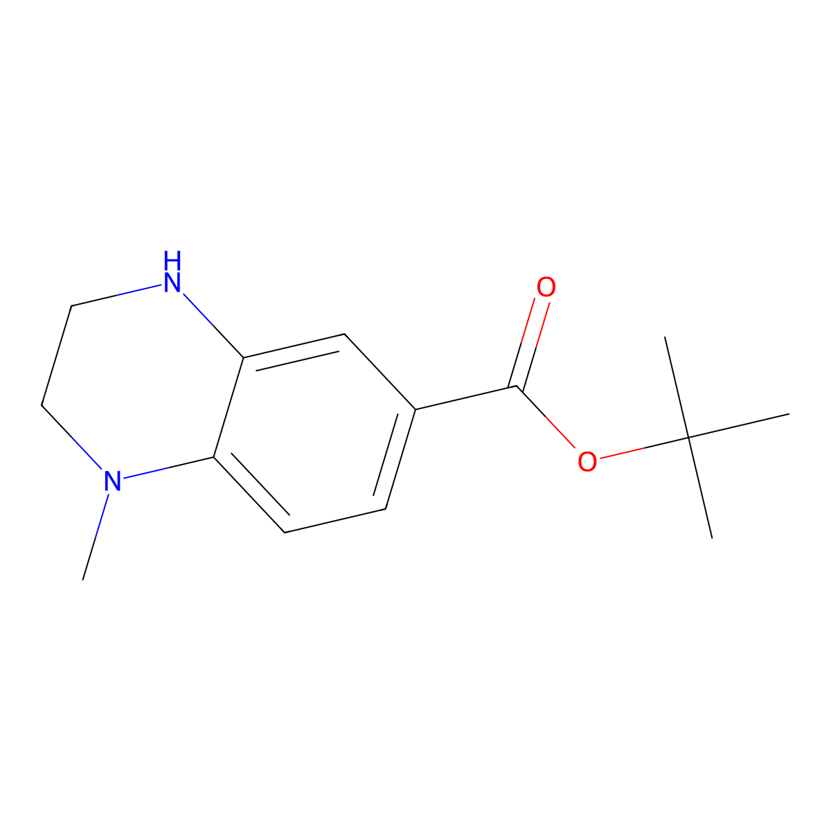 Tert-butyl 1-methyl-1,2,3,4-tetrahydroquinoxaline-6-carboxylate molecular structure, CAS 2639461-64-4