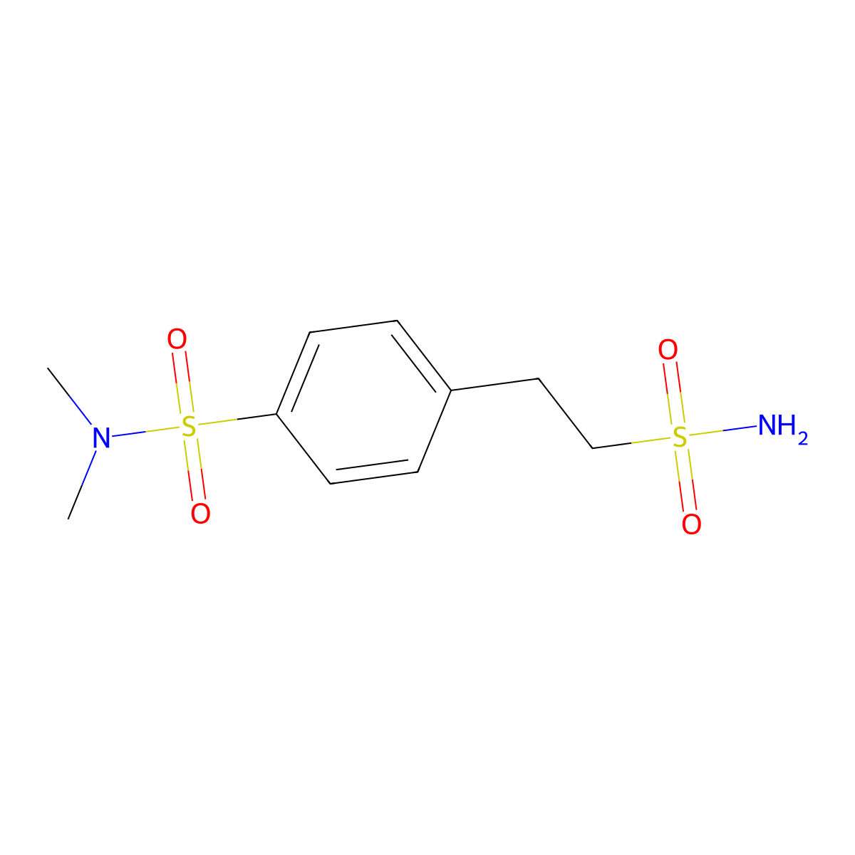 N,N-dimethyl-4-(2-sulfamoylethyl)benzene-1-sulfonamide molecular structure, CAS 2639461-67-7