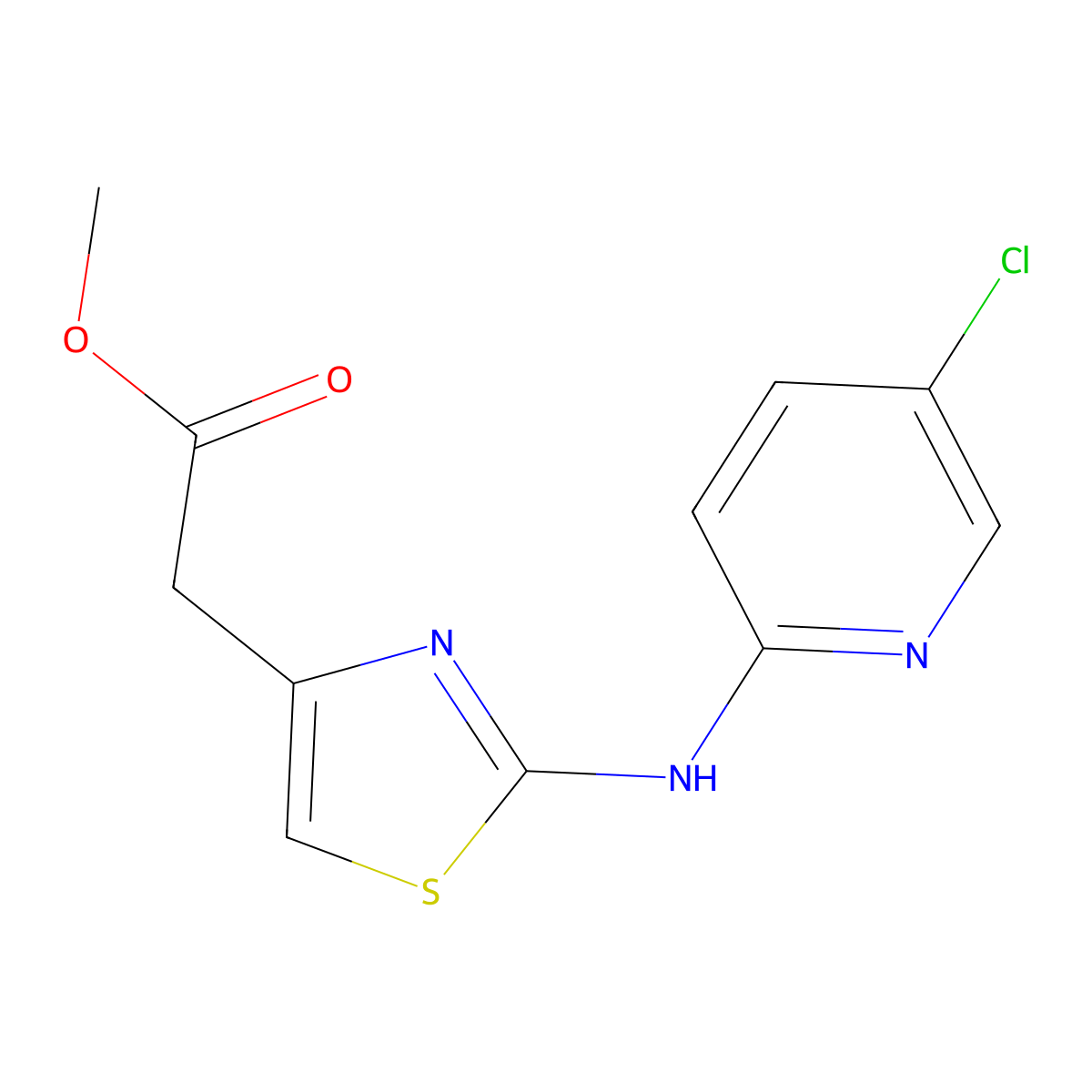Methyl 2-{2-[(5-chloropyridin-2-yl)amino]-1,3-thiazol-4-yl}acetate molecular structure, CAS 2639461-68-8