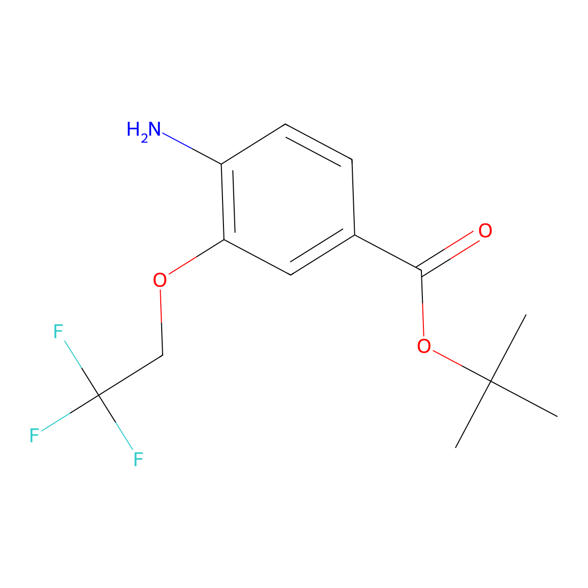 Tert-butyl 4-amino-3-(2,2,2-trifluoroethoxy)benzoate molecular structure, CAS 2639461-74-6