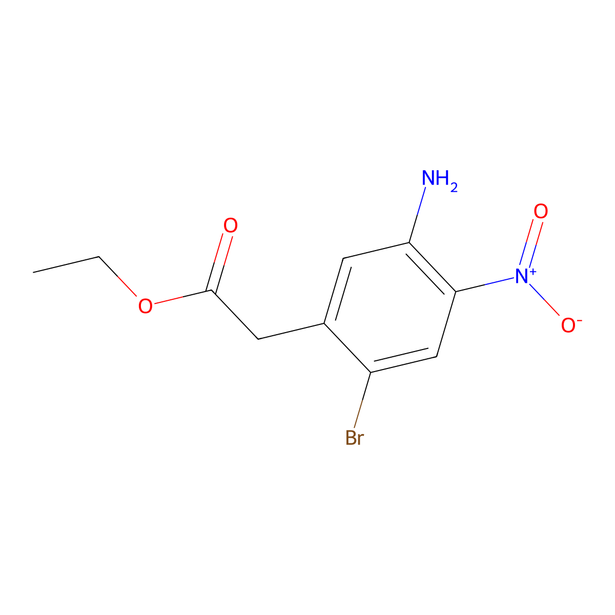 Ethyl 2-(5-amino-2-bromo-4-nitrophenyl)acetate molecular structure, CAS 2639462-05-6