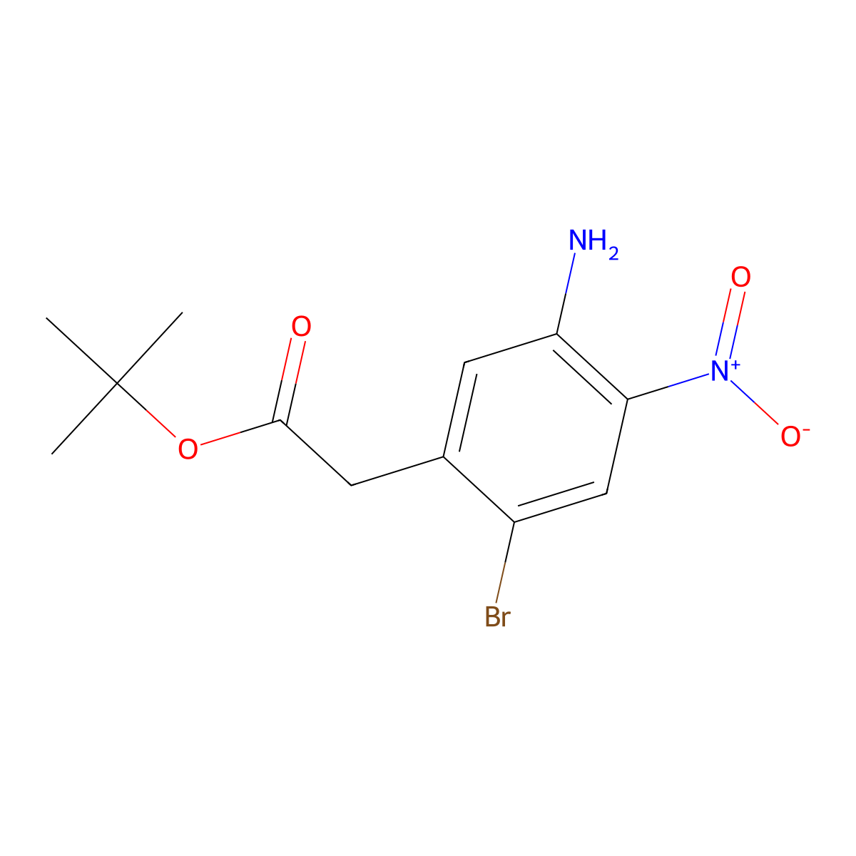 Tert-butyl 2-(5-amino-2-bromo-4-nitrophenyl)acetate molecular structure, CAS 2639462-09-0