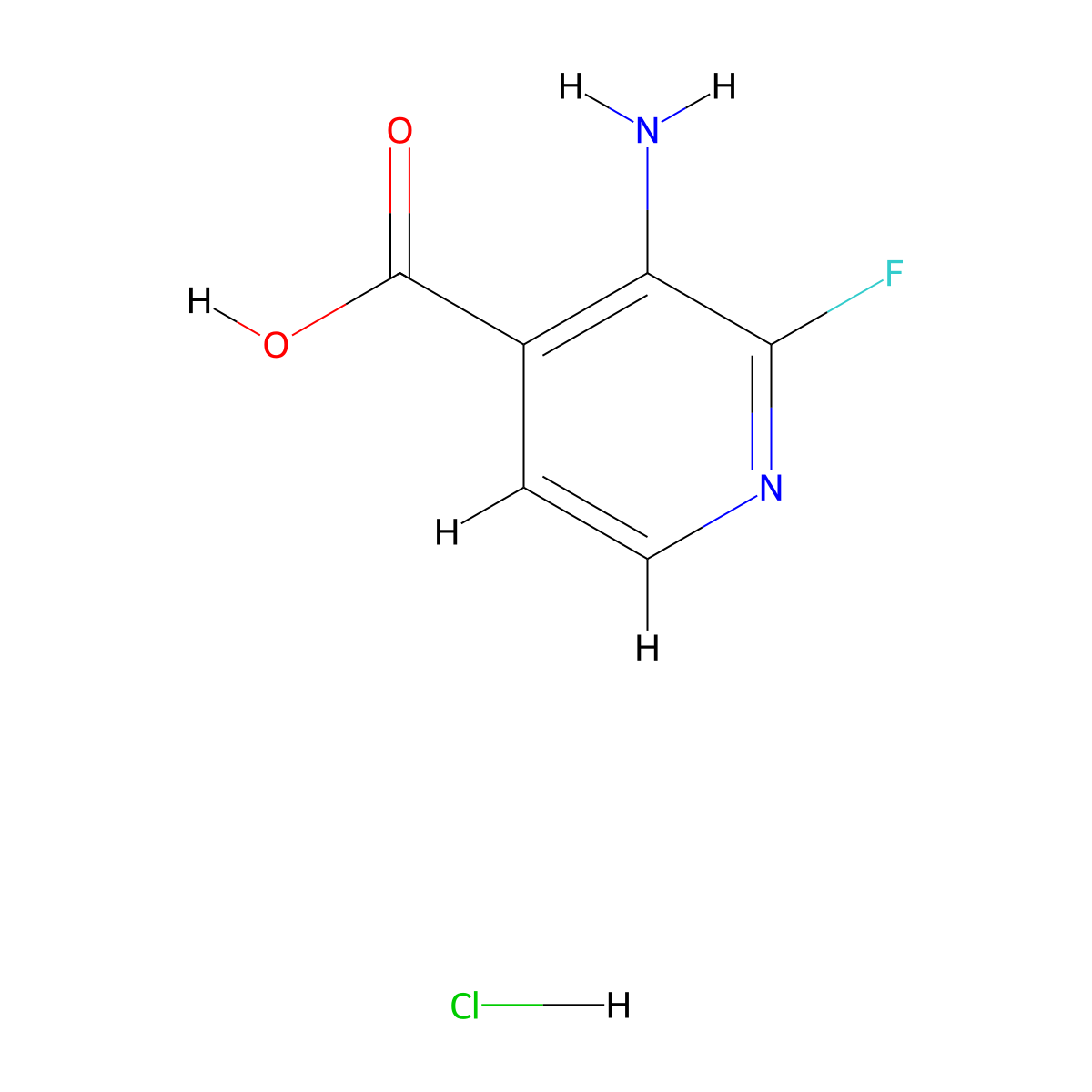 3-Amino-2-fluoropyridine-4-carboxylic acid hydrochloride molecular structure, CAS 2639462-10-3