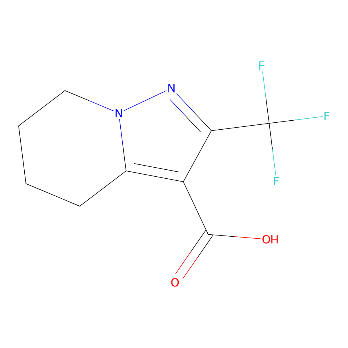 2-(Trifluoromethyl)-4,5,6,7-tetrahydropyrazolo[1,5-a]pyridine-3-carboxylic acid molecular structure, CAS 2639462-14-7