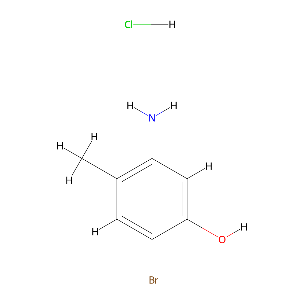 5-Amino-2-bromo-4-methylphenol hydrochloride molecular structure, CAS 2639462-21-6