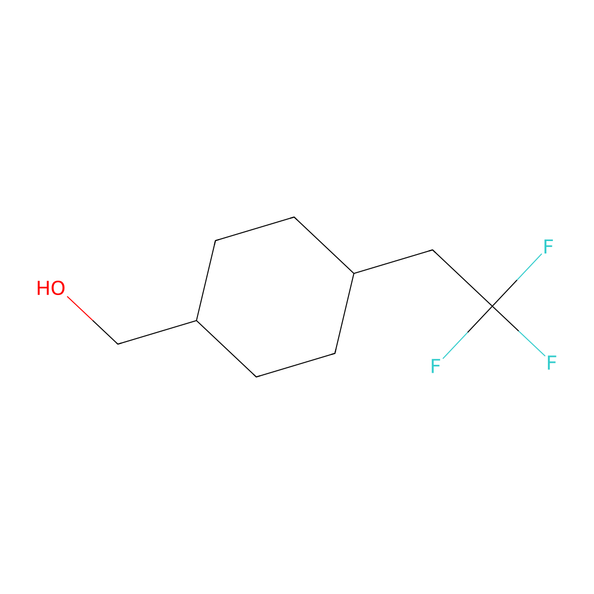 [4-(2,2,2-Trifluoroethyl)cyclohexyl]methanol molecular structure, CAS 2639462-25-0