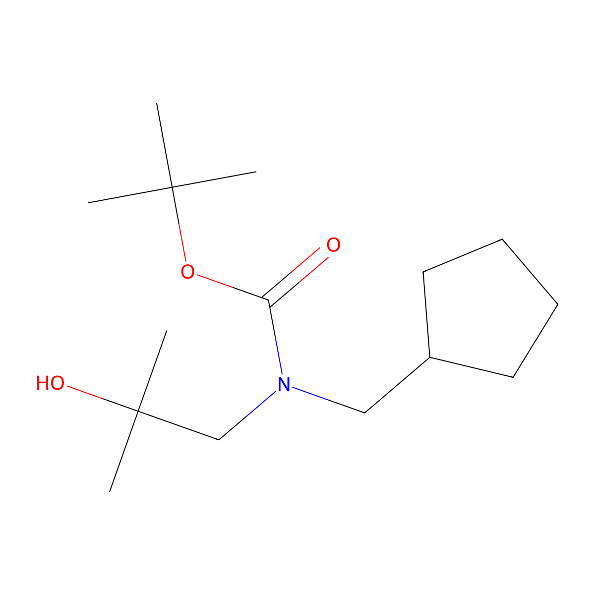 tert-butyl N-(cyclopentylmethyl)-N-(2-hydroxy-2-methylpropyl)carbamate molecular structure, CAS 2639462-32-9