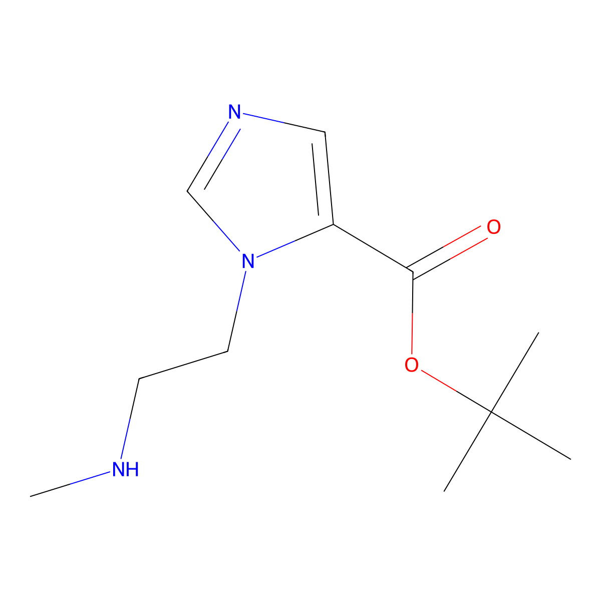 tert-butyl 1-[2-(methylamino)ethyl]-1H-imidazole-5-carboxylate molecular structure, CAS 2639462-35-2