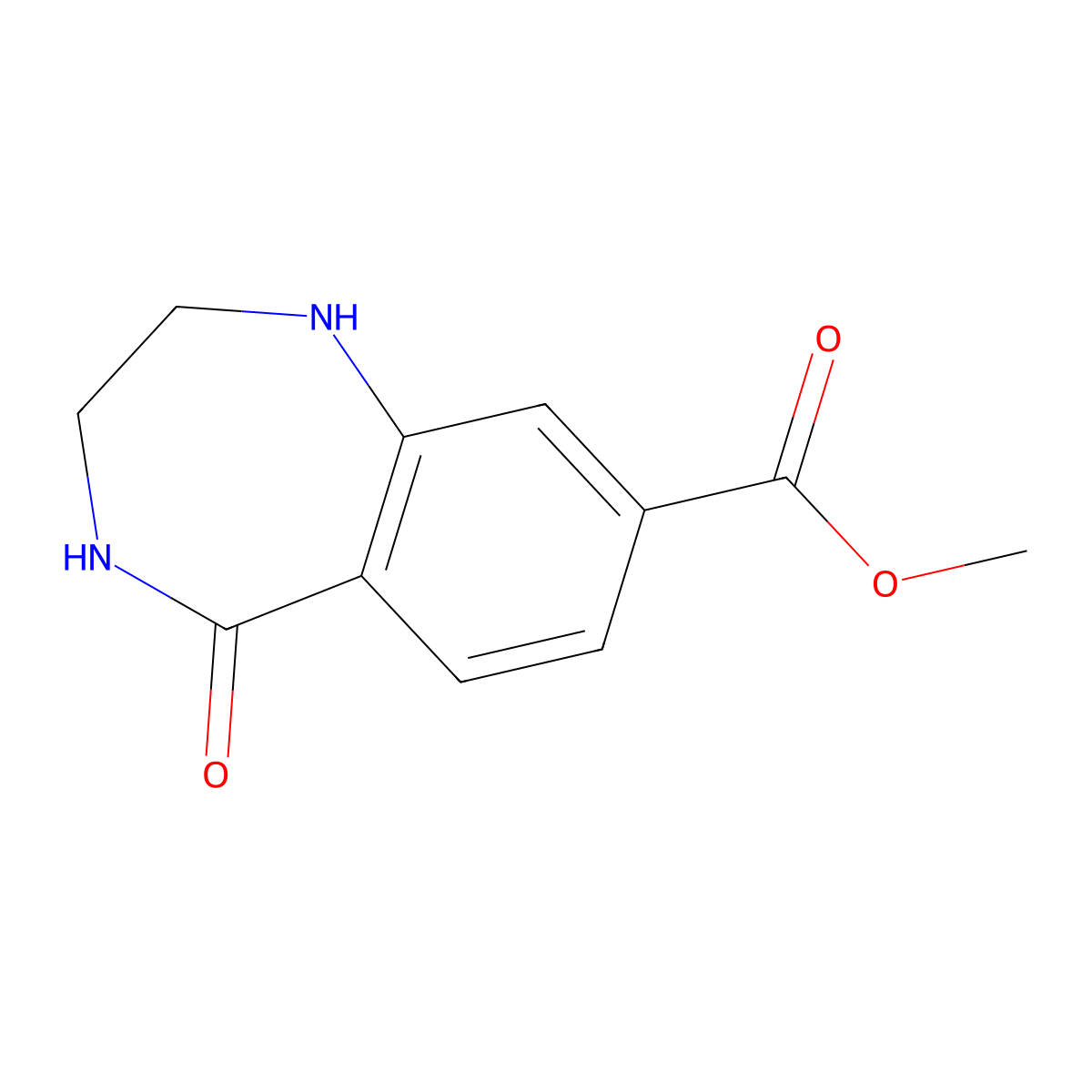 methyl 5-oxo-2,3,4,5-tetrahydro-1H-1,4-benzodiazepine-8-carboxylate molecular structure, CAS 2639462-40-9