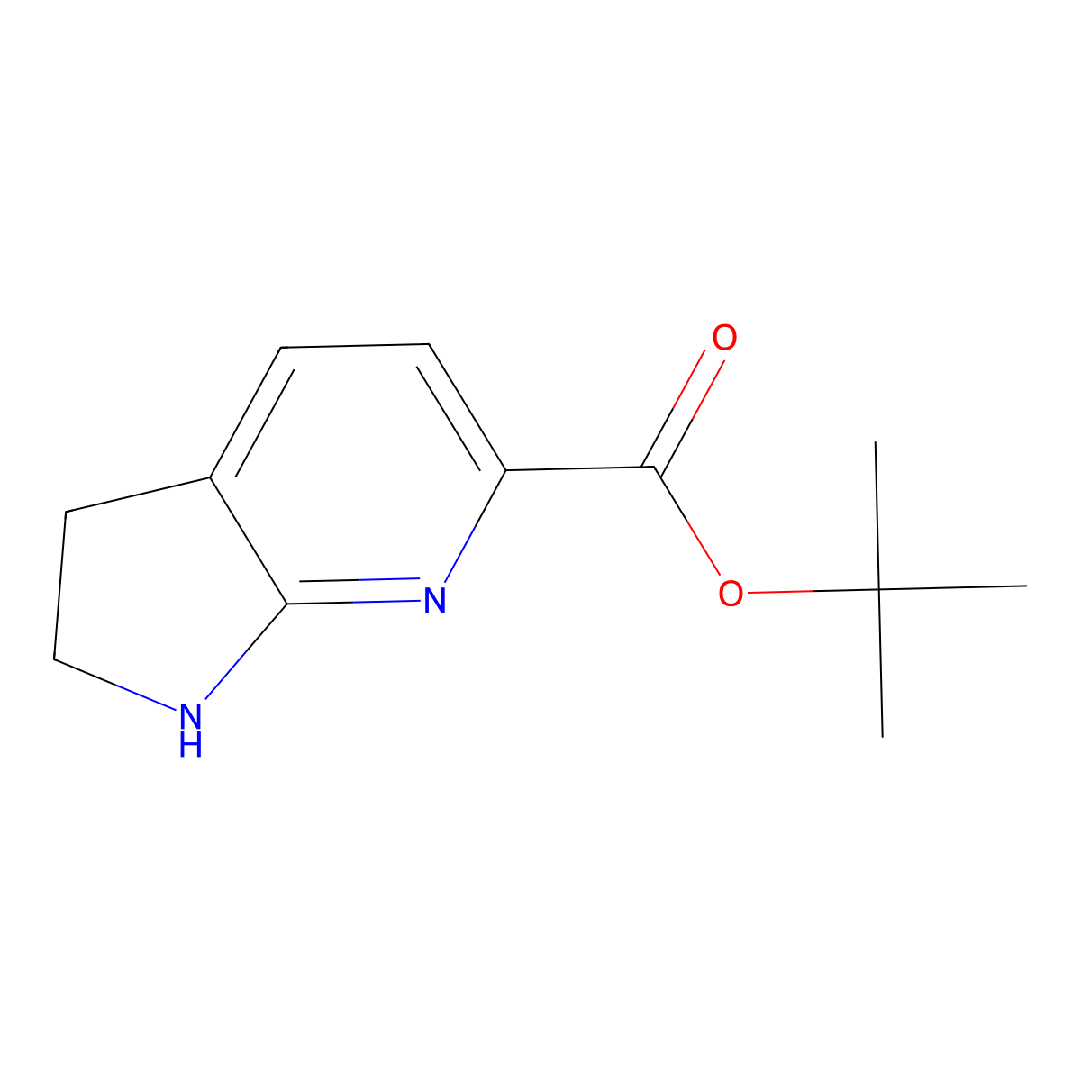 tert-butyl 1H,2H,3H-pyrrolo[2,3-b]pyridine-6-carboxylate molecular structure, CAS 2639462-42-1