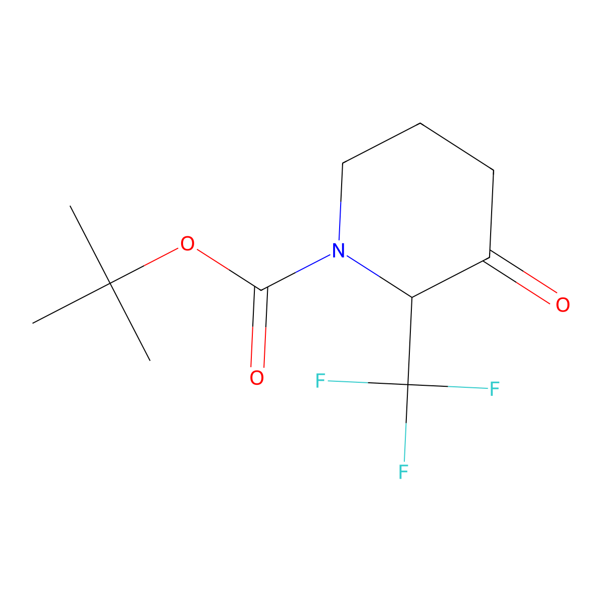 Tert-butyl 3-oxo-2-(trifluoromethyl)piperidine-1-carboxylate molecular structure, CAS 2639462-43-2