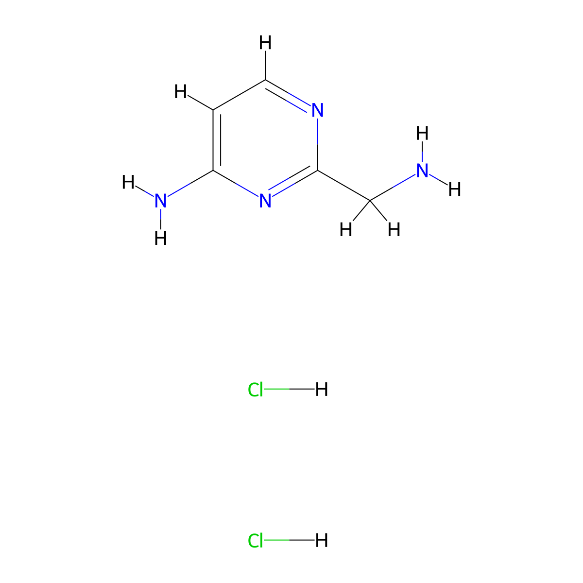2-(Aminomethyl)pyrimidin-4-amine dihydrochloride molecular structure, CAS 2639462-45-4