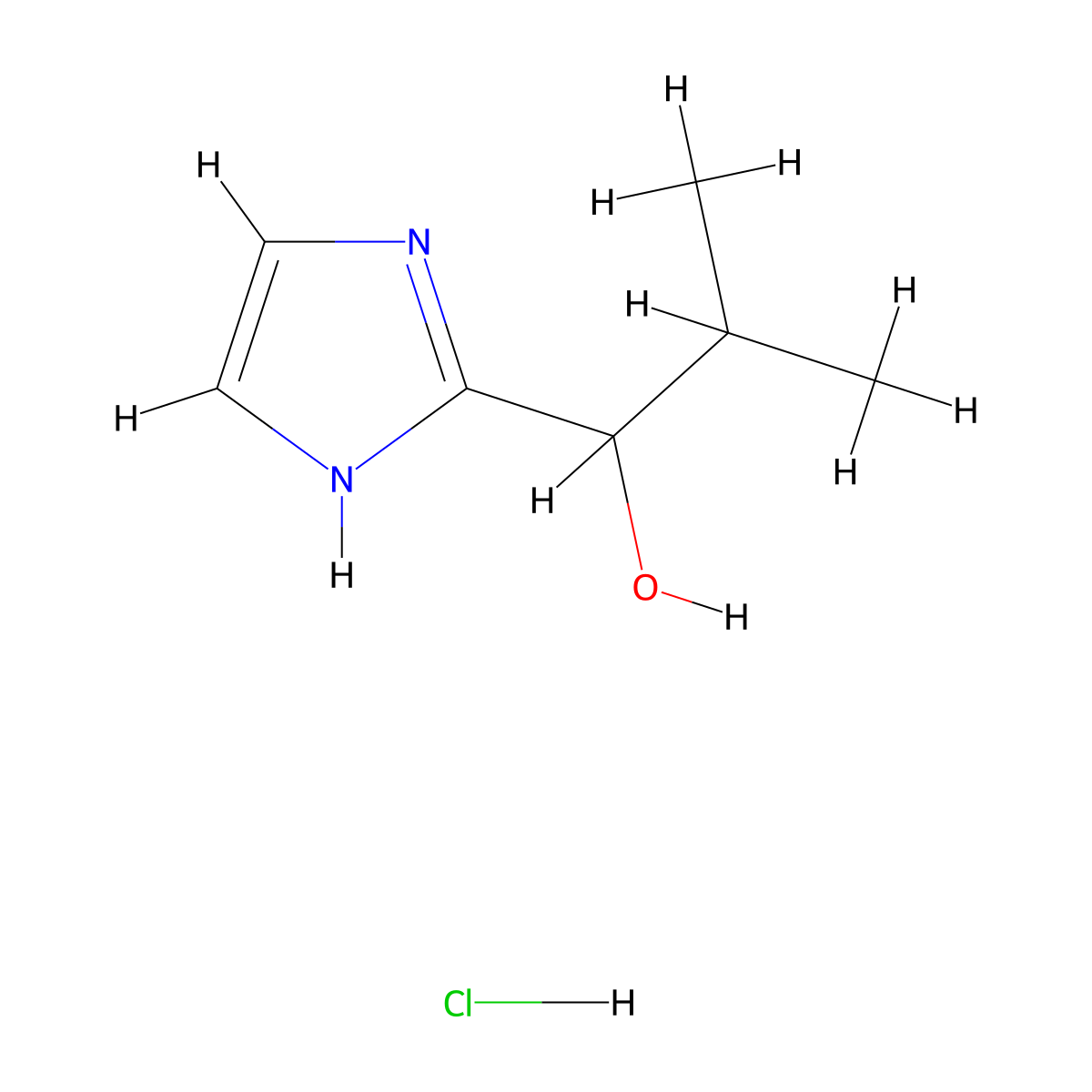 1-(1H-imidazol-2-yl)-2-methylpropan-1-ol hydrochloride molecular structure, CAS 2639462-46-5
