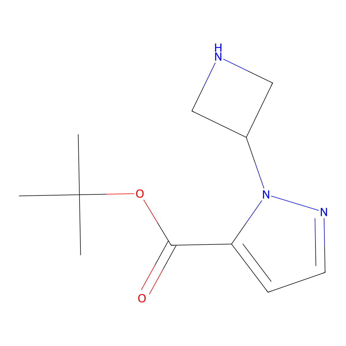 tert-butyl 1-(azetidin-3-yl)-1H-pyrazole-5-carboxylate molecular structure, CAS 2639462-47-6