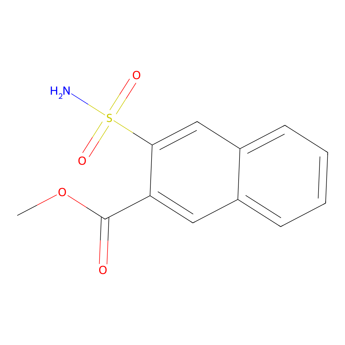 Methyl 3-sulfamoylnaphthalene-2-carboxylate molecular structure, CAS 2639462-49-8