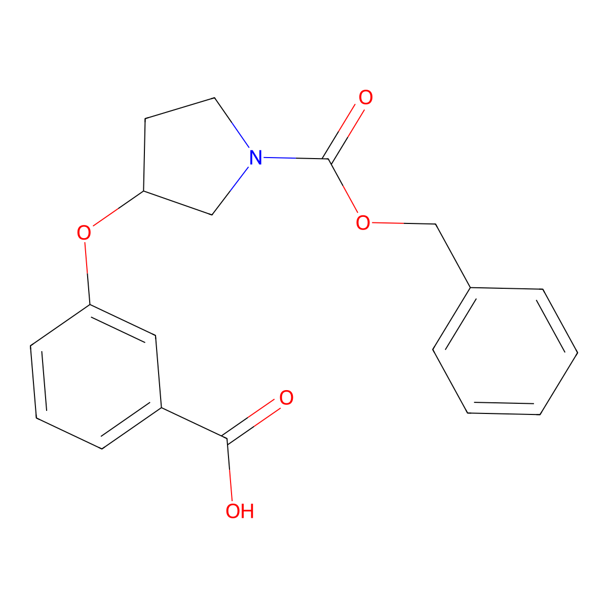 3-({1-[(Benzyloxy)carbonyl]pyrrolidin-3-yl}oxy)benzoic acid molecular structure, CAS 2639462-53-4