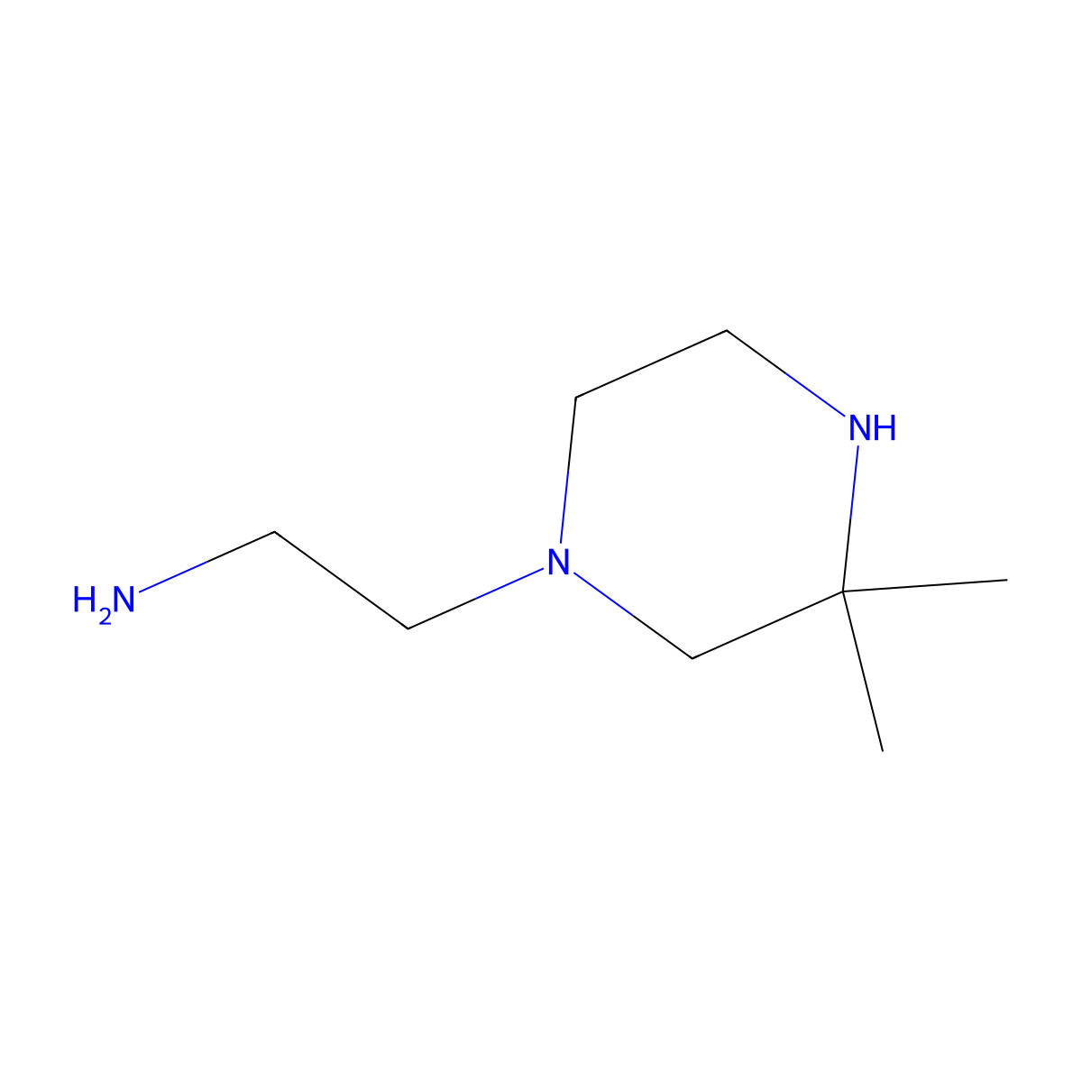2-(3,3-Dimethylpiperazin-1-yl)ethan-1-amine molecular structure, CAS 2639462-55-6