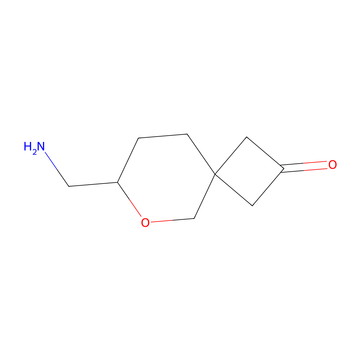 7-(Aminomethyl)-6-oxaspiro[3.5]nonan-2-one molecular structure, CAS 2639462-60-3